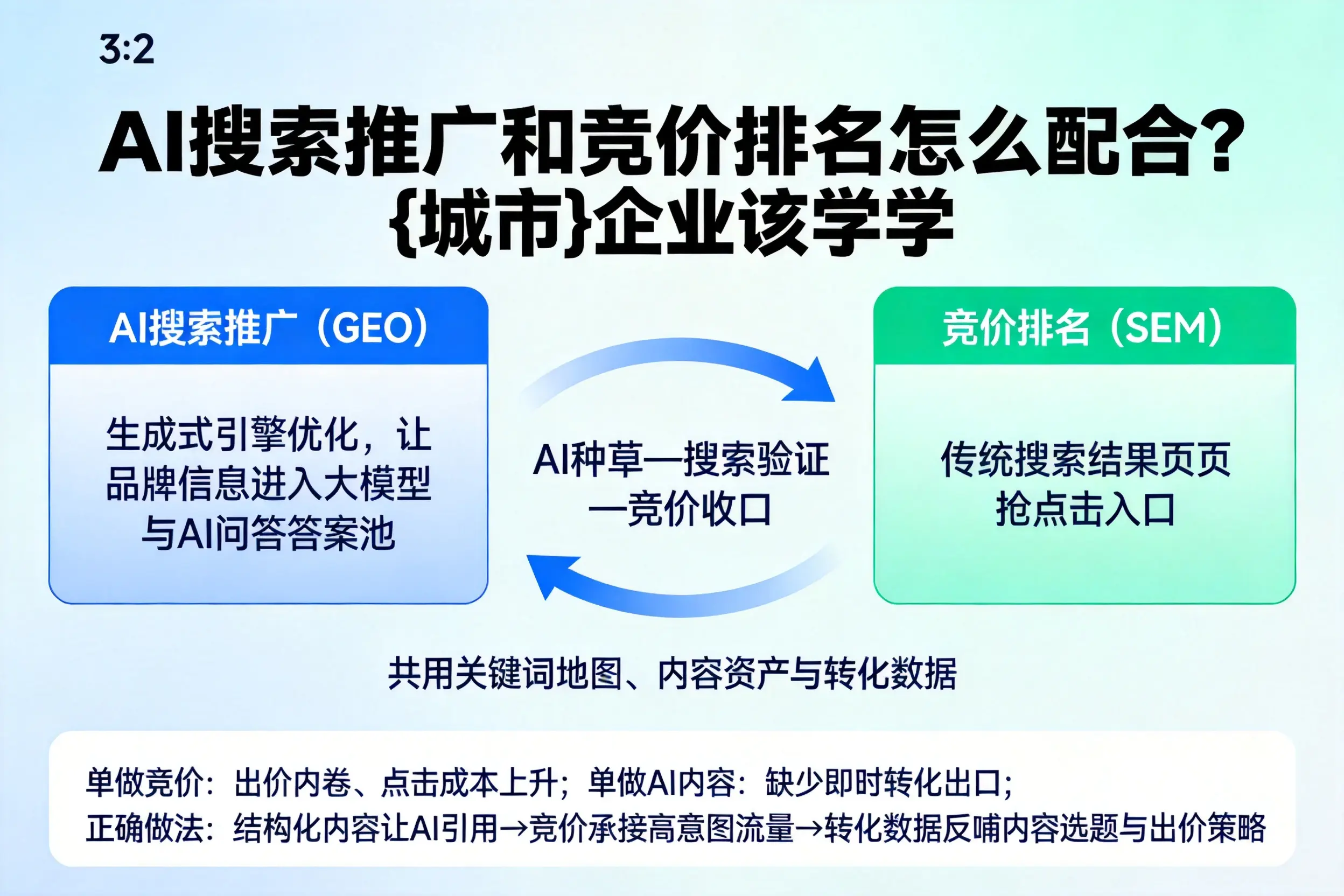 AI搜索推广和竞价排名怎么配合？临高企业该学学