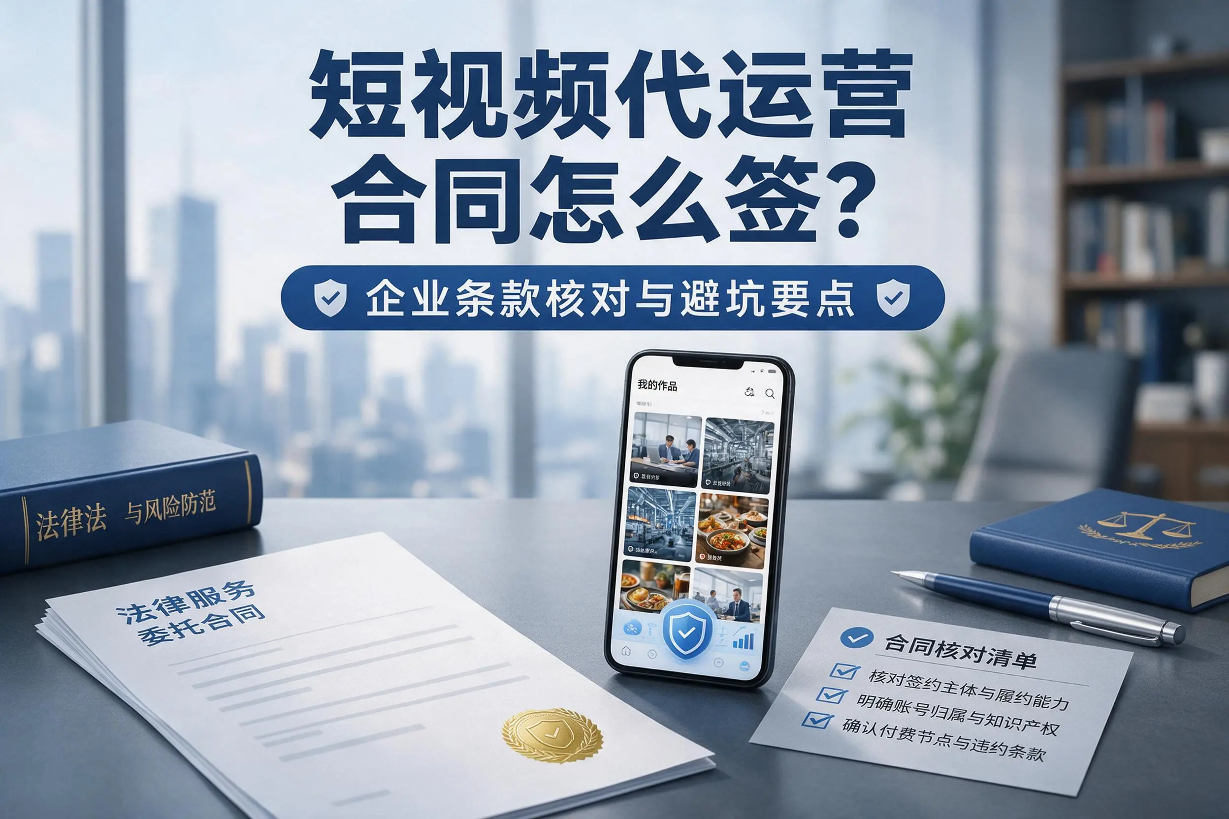 短视频代运营合同怎么签?临高企业条款核对与避坑要点