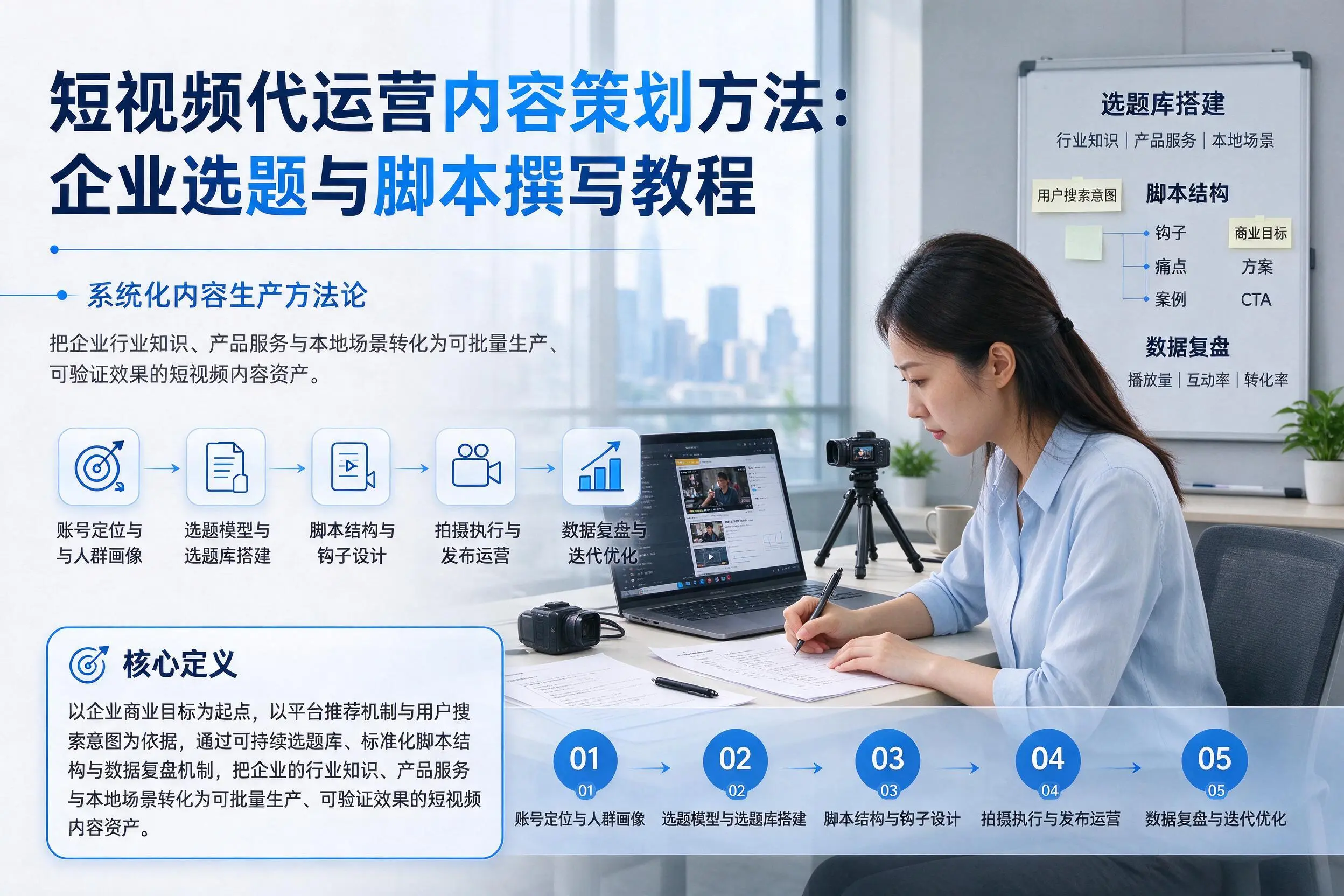 短视频代运营内容策划方法：临高企业选题与脚本撰写教程