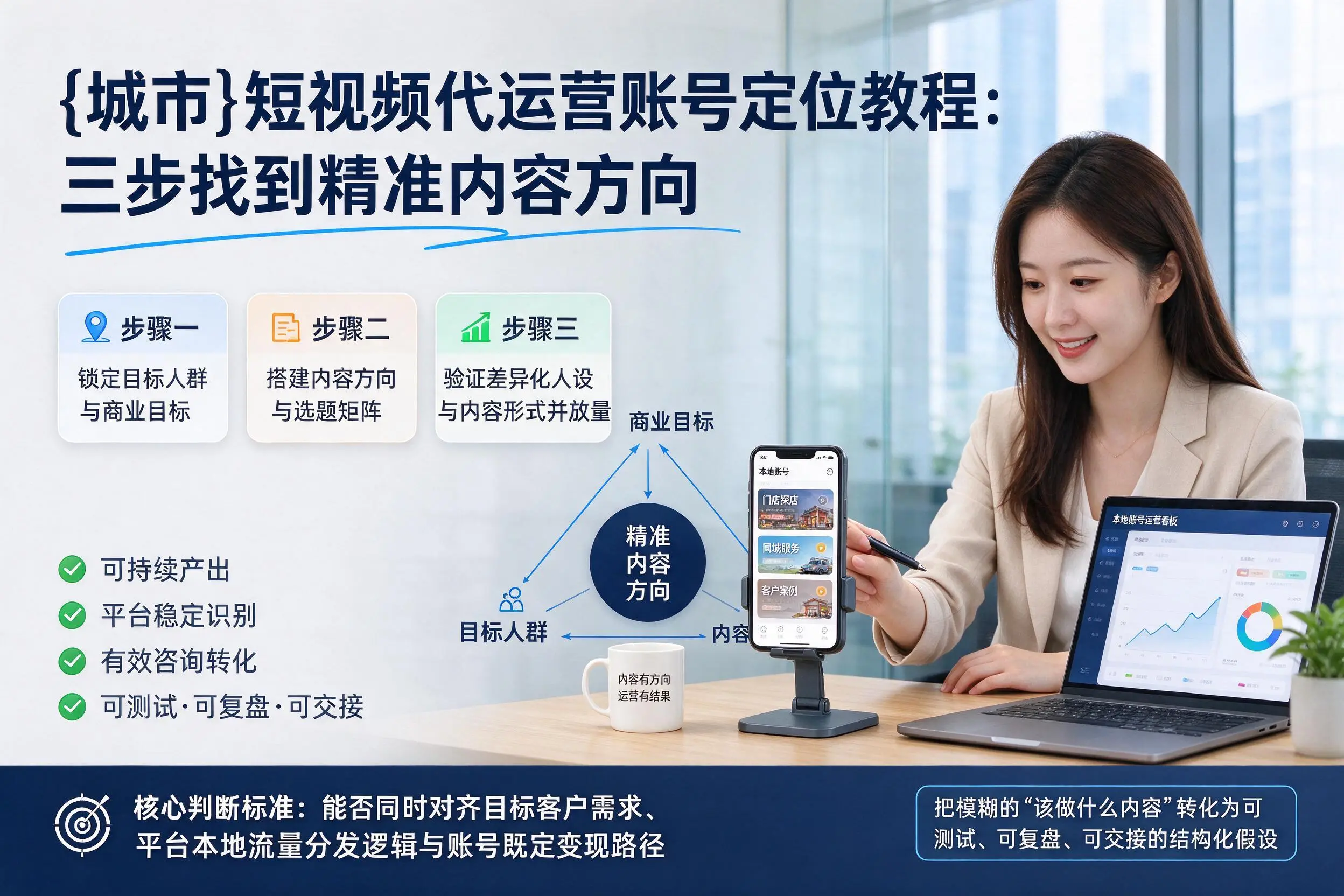 临高短视频代运营账号定位教程：三步找到精准内容方向