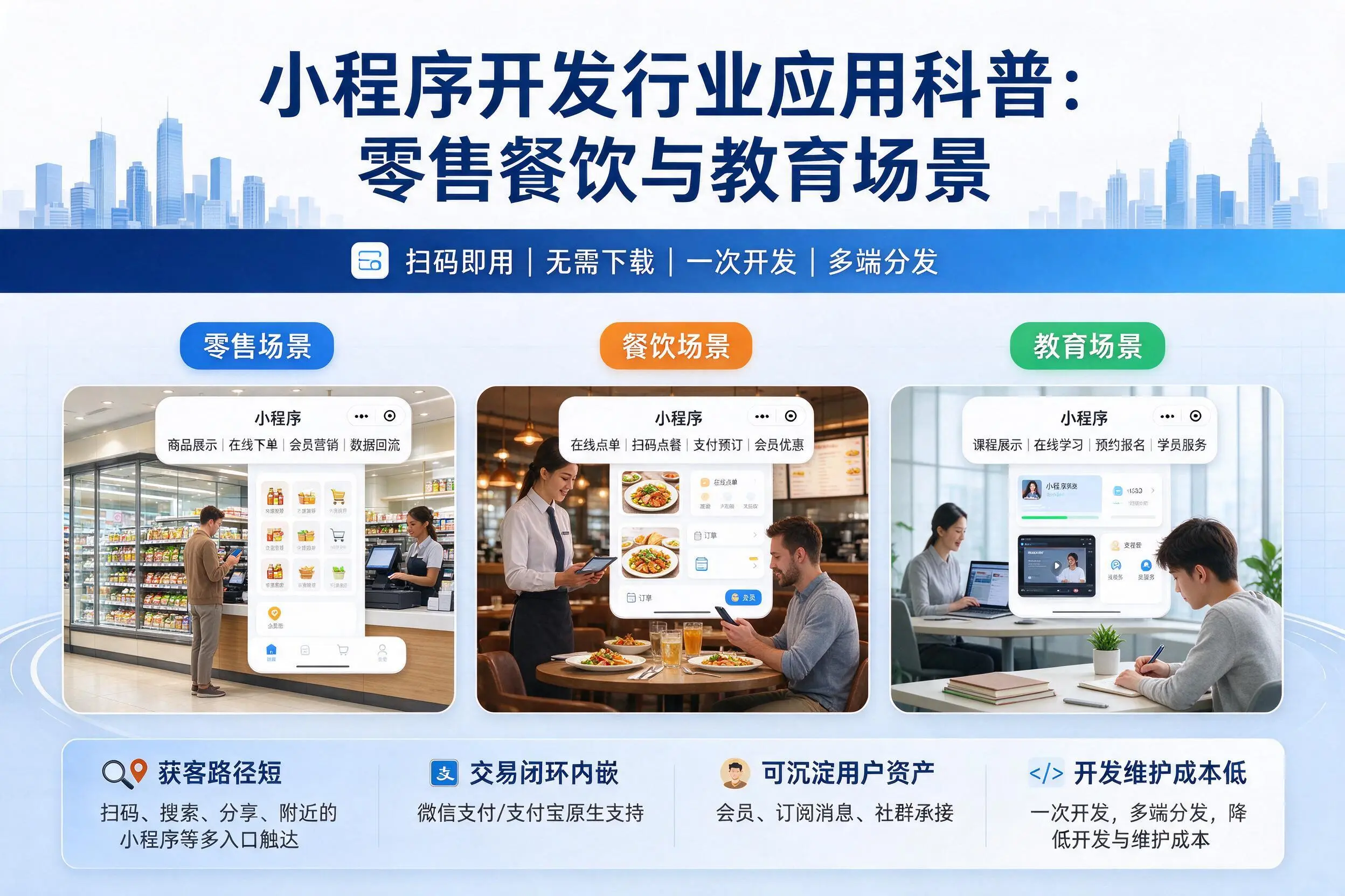 临高小程序开发行业应用科普：零售餐饮与教育场景