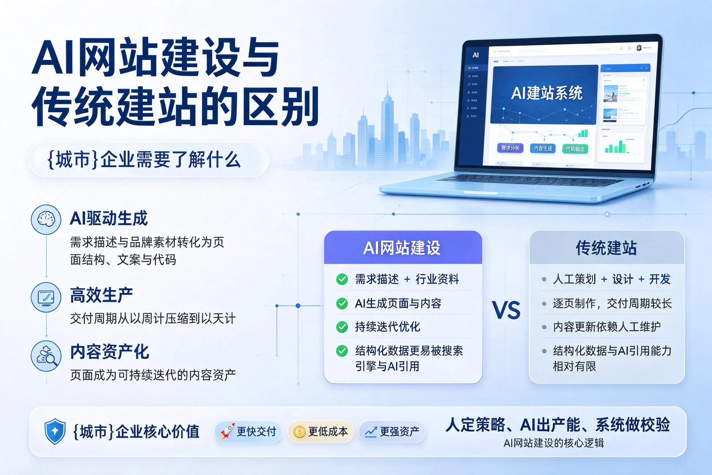 AI网站建设与传统建站的区别，临高企业需要了解什么