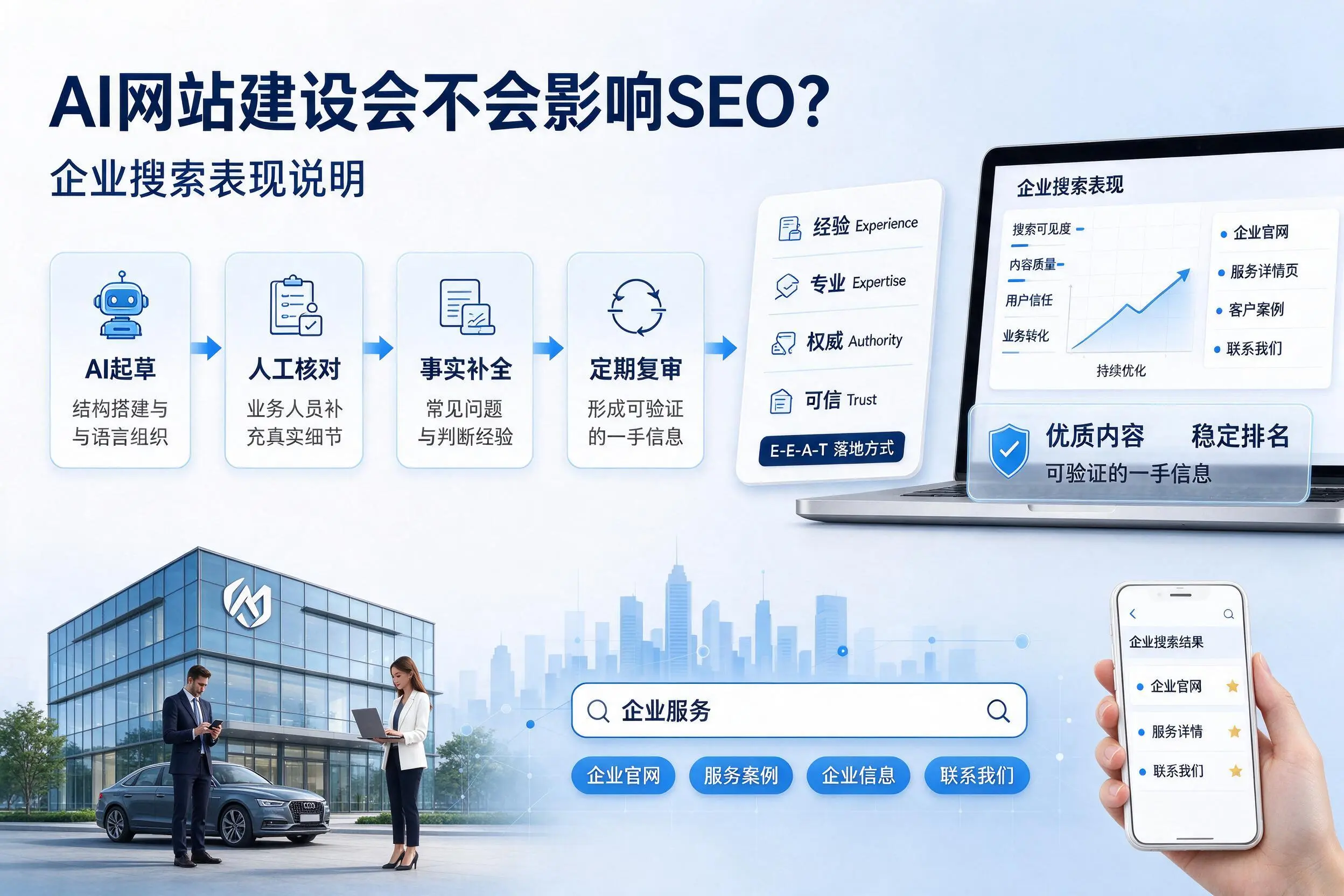AI网站建设会不会影响SEO？临高企业搜索表现说明