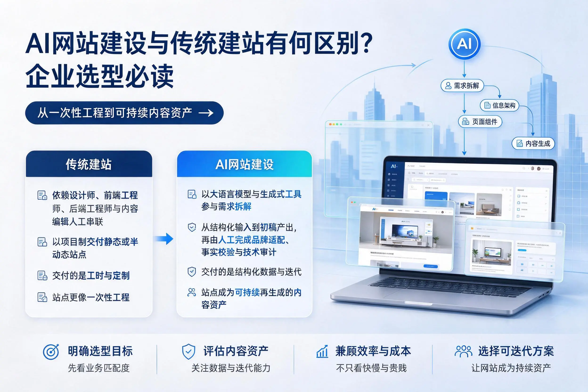 AI网站建设与传统建站有何区别？临高企业选型必读