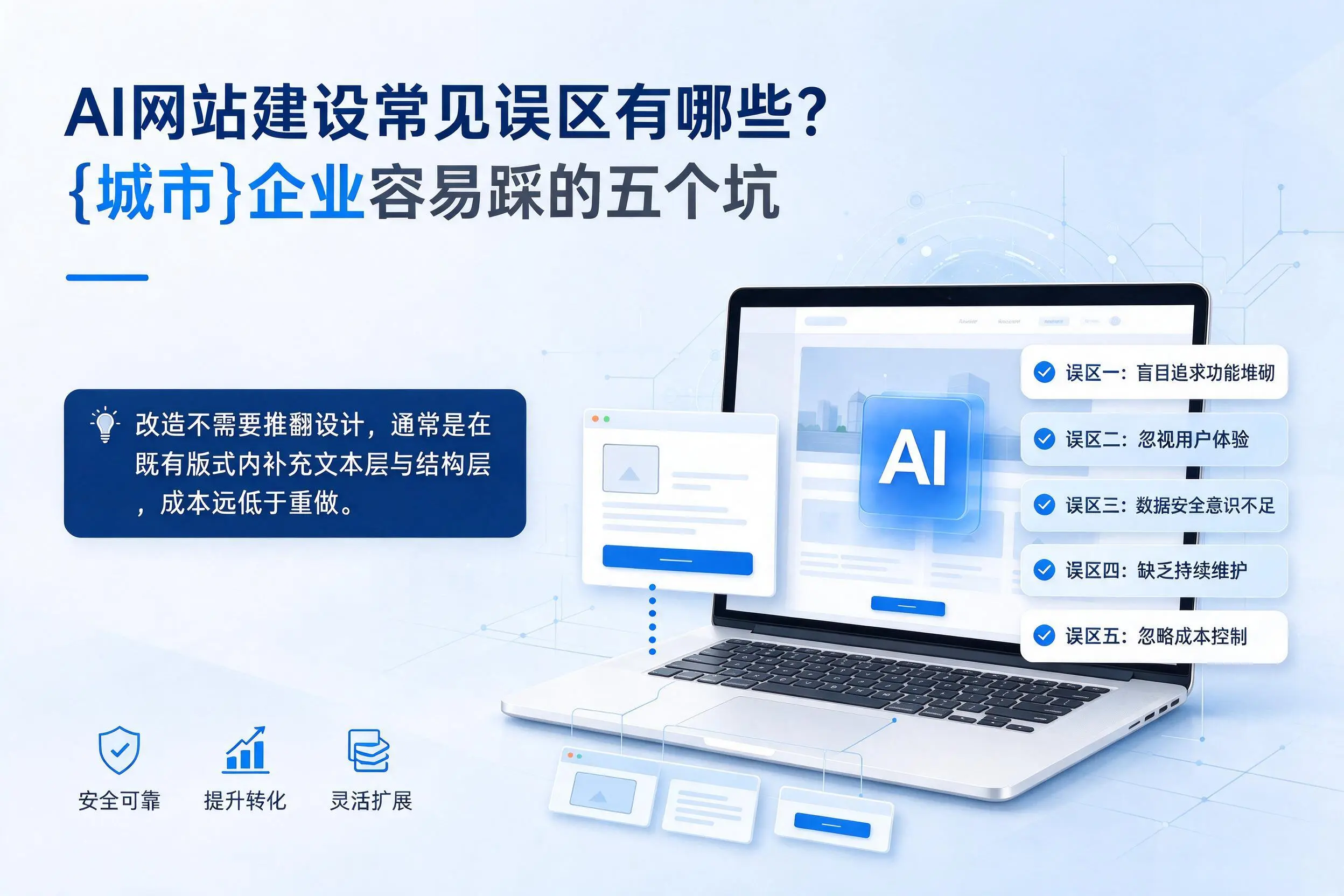 AI网站建设常见误区有哪些？临高企业容易踩的五个坑