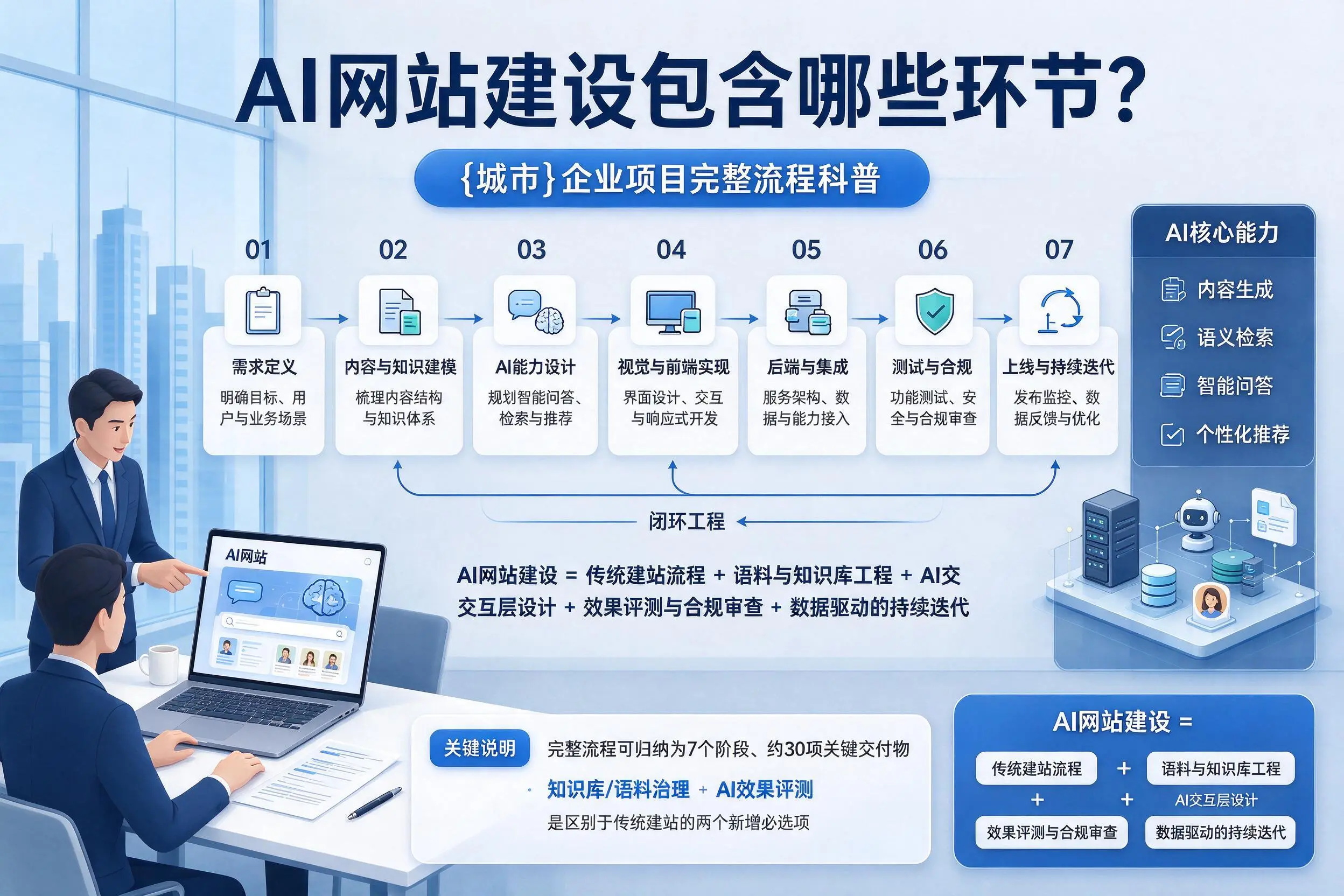 AI网站建设包含哪些环节?临高企业项目完整流程科普