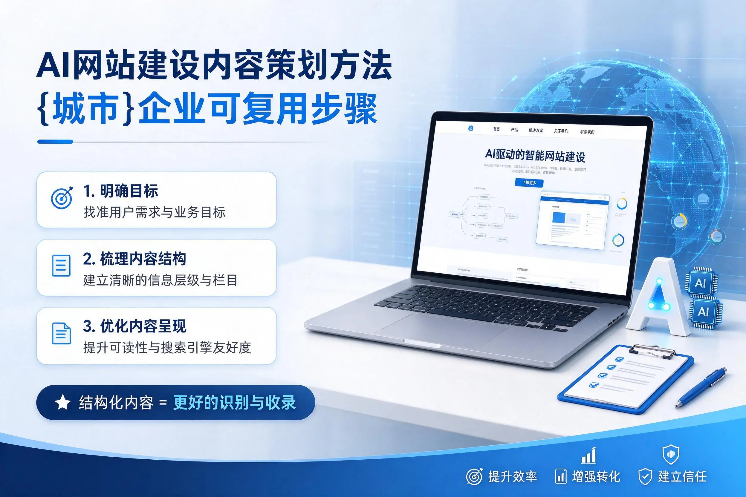 AI网站建设内容策划方法,临高企业可复用步骤