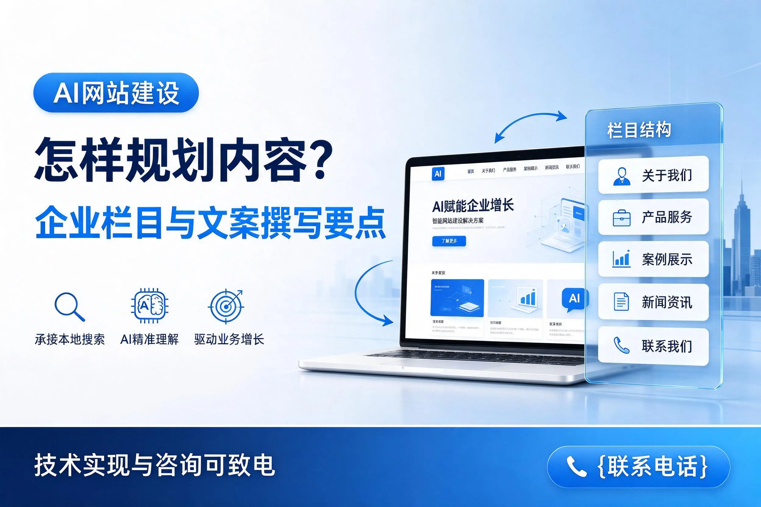 AI网站建设怎样规划内容?临高企业栏目与文案撰写要点