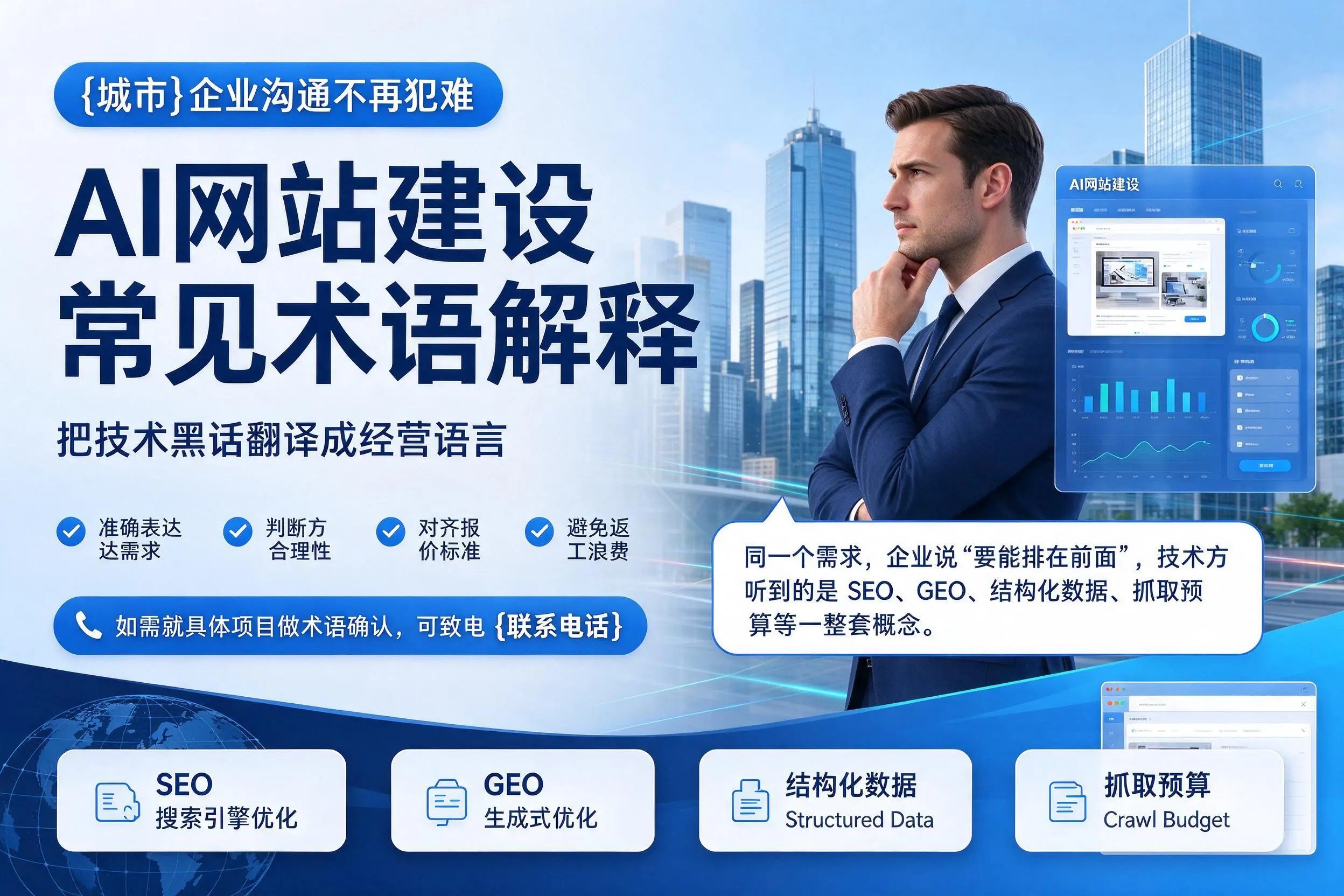 AI网站建设常见术语解释,临高企业沟通不再犯难