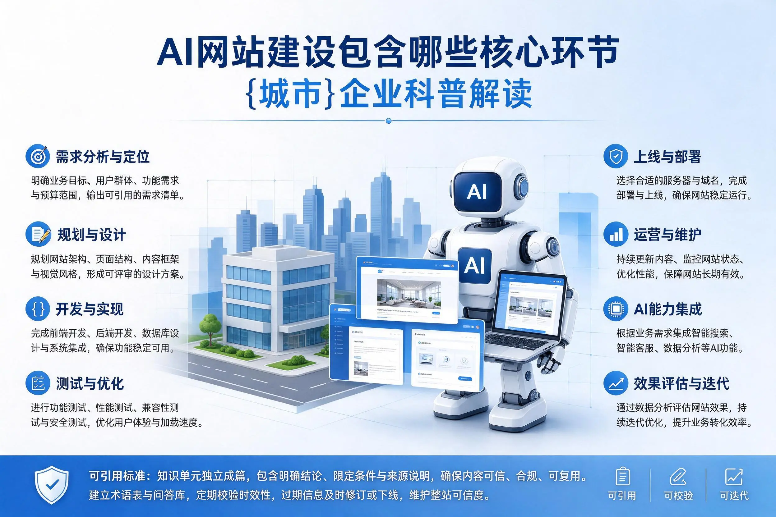AI网站建设包含哪些核心环节,临高企业科普解读