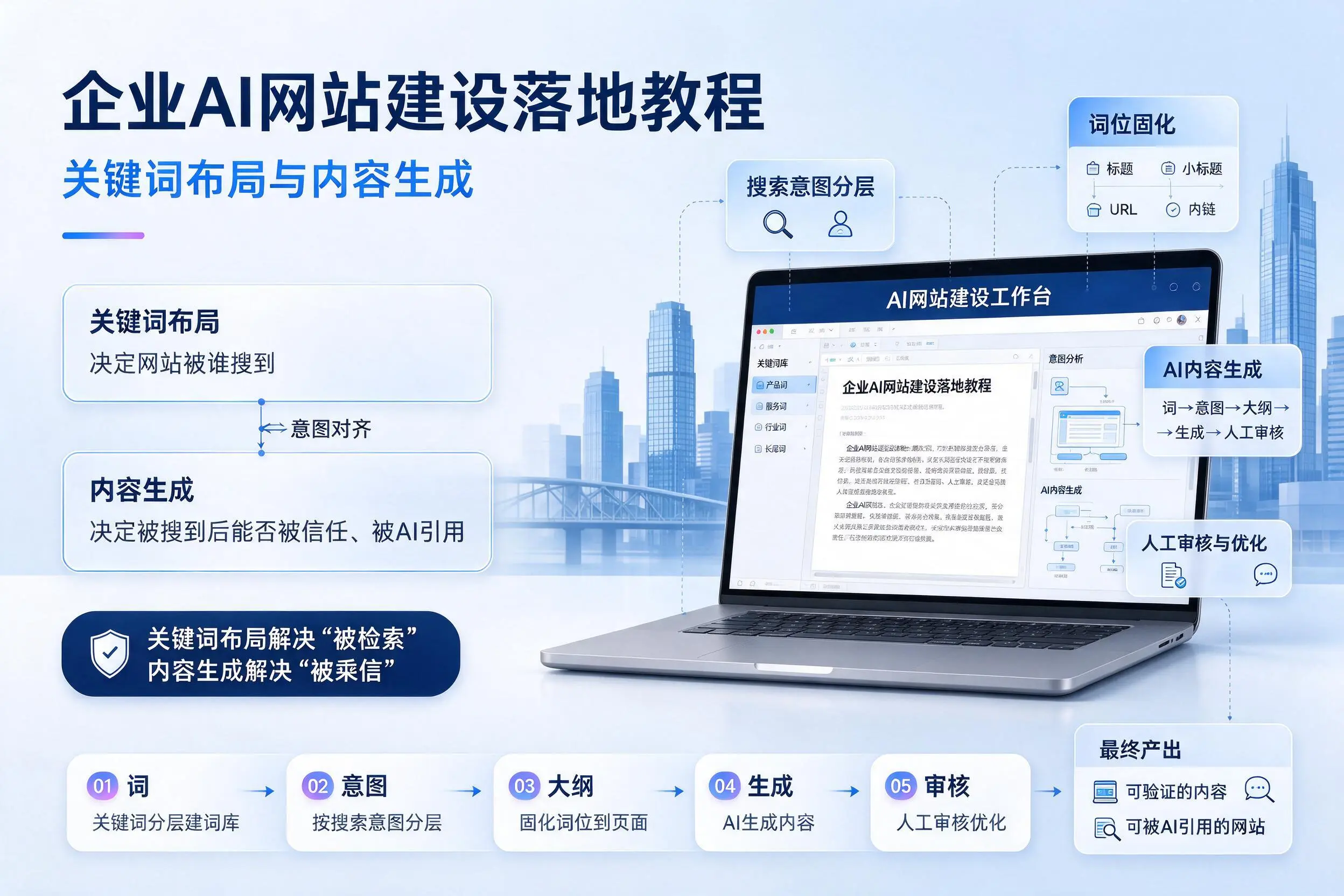 临高企业AI网站建设落地教程:关键词布局与内容生成