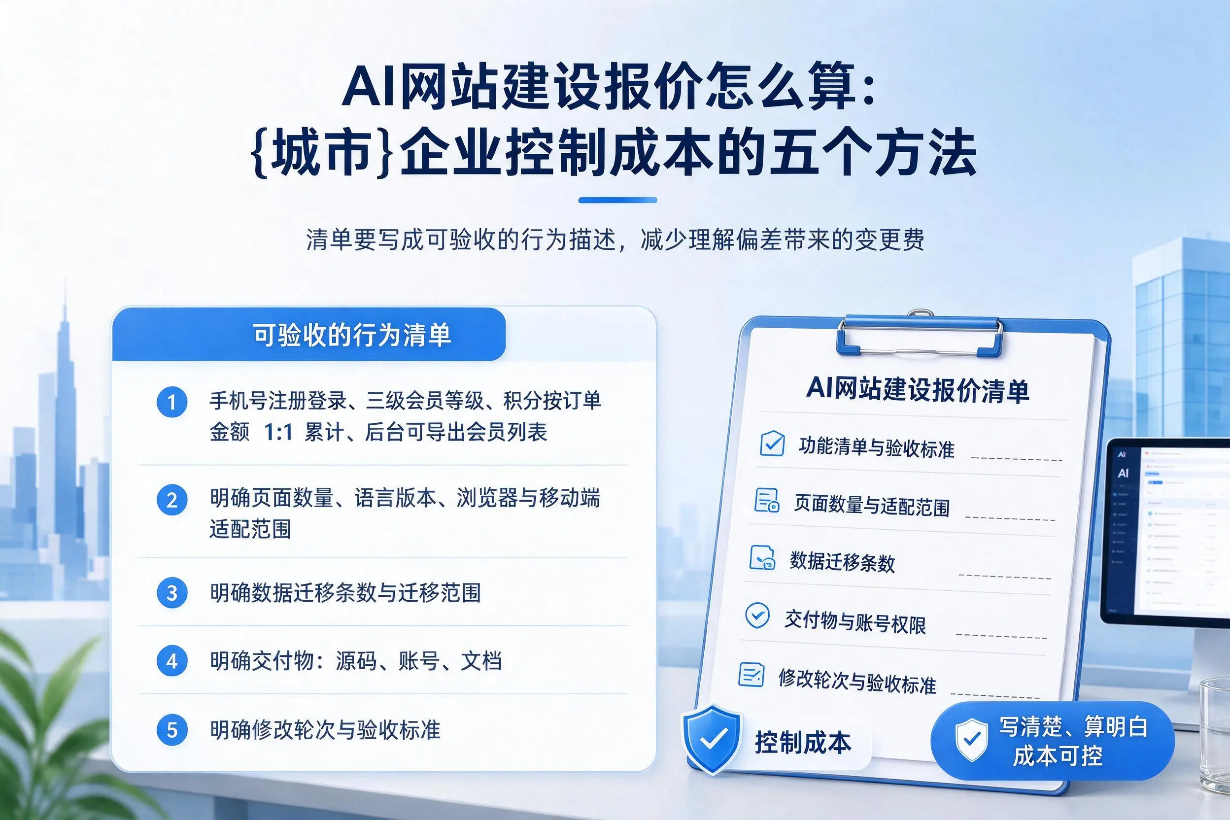 AI网站建设报价怎么算:临高企业控制成本的五个方法